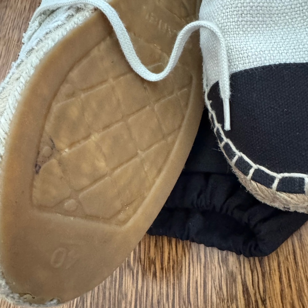 Chic Canvas Espadrille Boots - Black & Cream - Picture 8 of 10